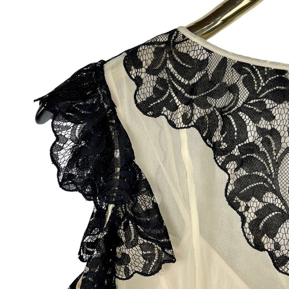 ALICE BY TEMPERLEY FLORAL LACE COQUETTE CABARET BUTTON DOWN SLIP DRESS - Picture 9 of 15